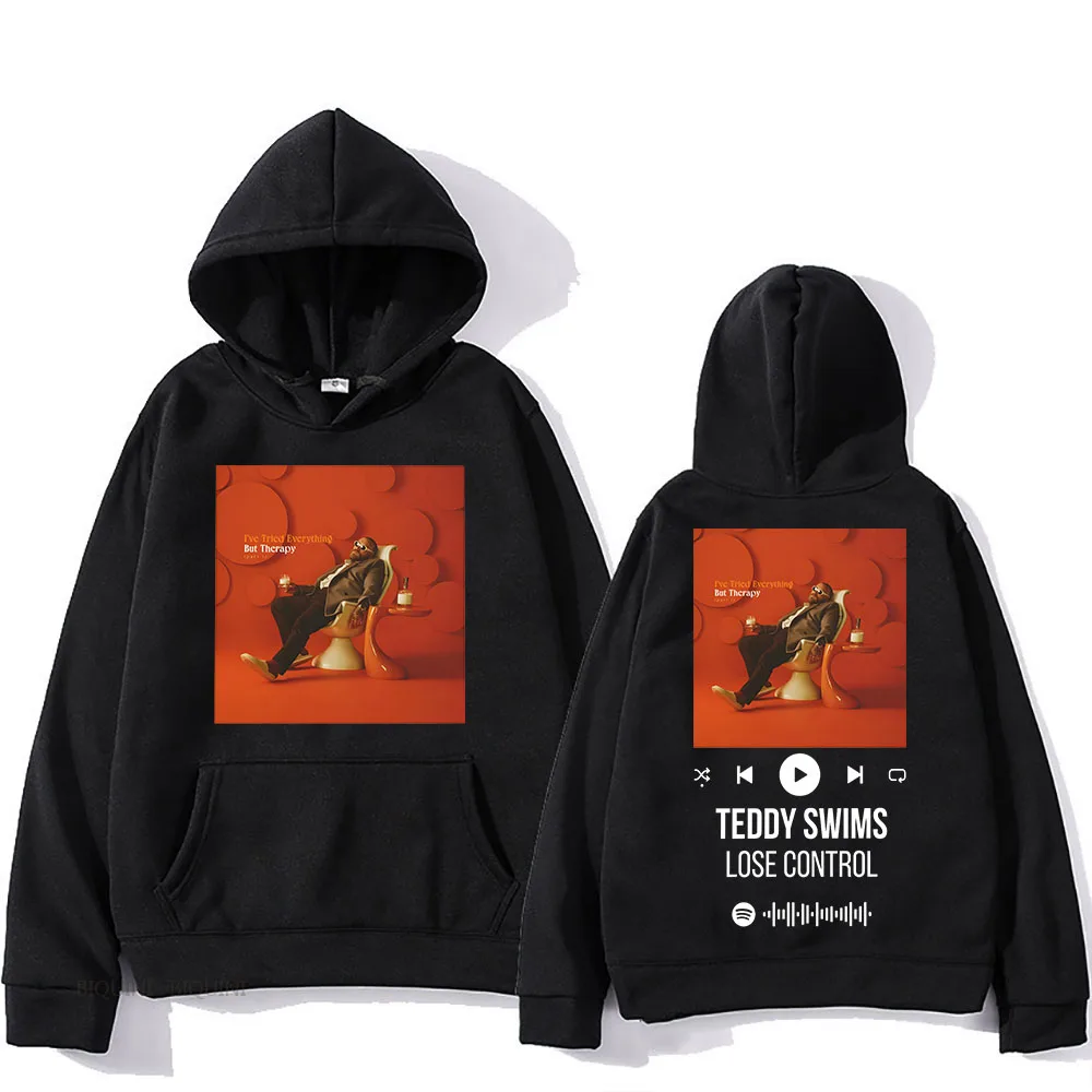 Teddy Swims Hooded Lose Control Casual Hip Hop Sweatshirt Long-sleeved Fleece Rapper Clothing Moletom Harajuku Grunge Pullovers