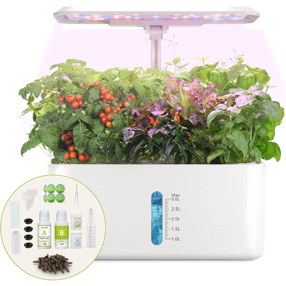 

Indoor Garden Hydroponic Planting System, Equipped with LED Growth Lights, Silent Intelligent Water Pump, Automatic Timer