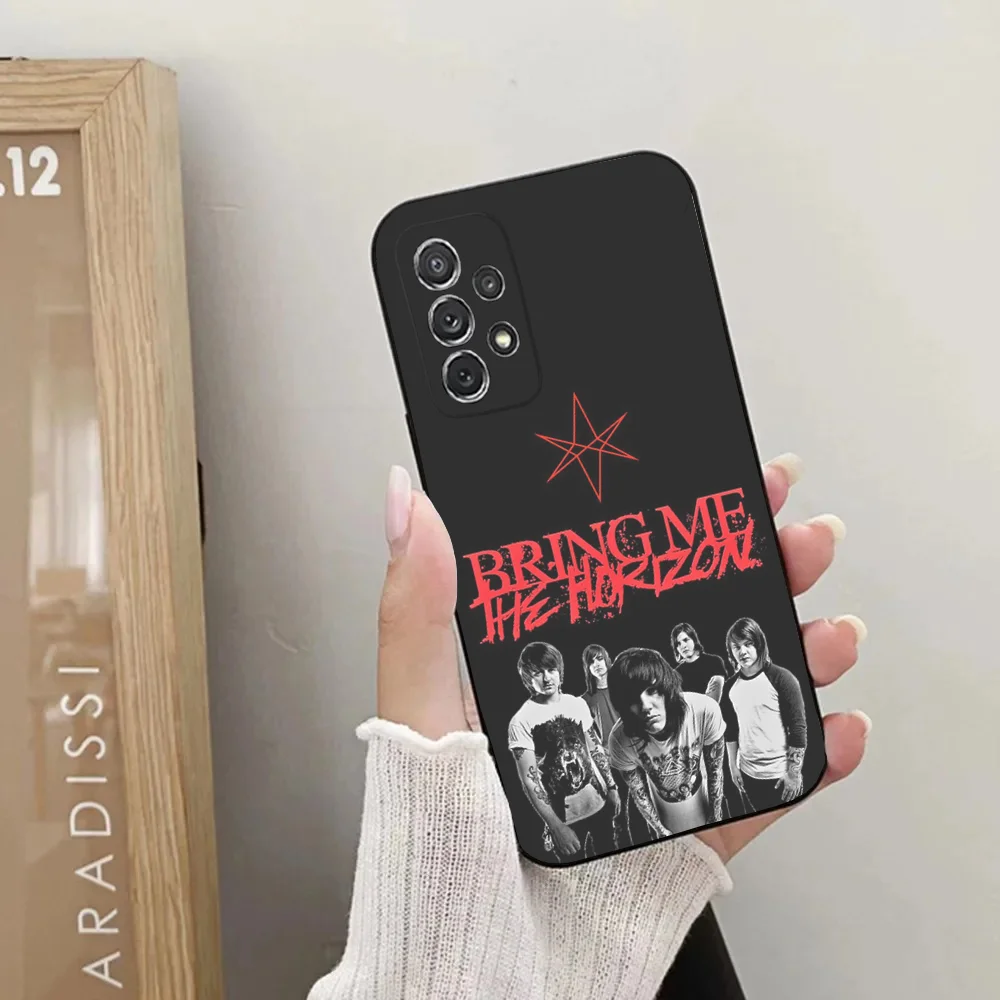 Bring Me The H-Horizons BMTH Phone Case for Samsung Galaxy A13,A21s,A22,A31,A32,A52,A53,A71,A80,A91, Soft Black Cover