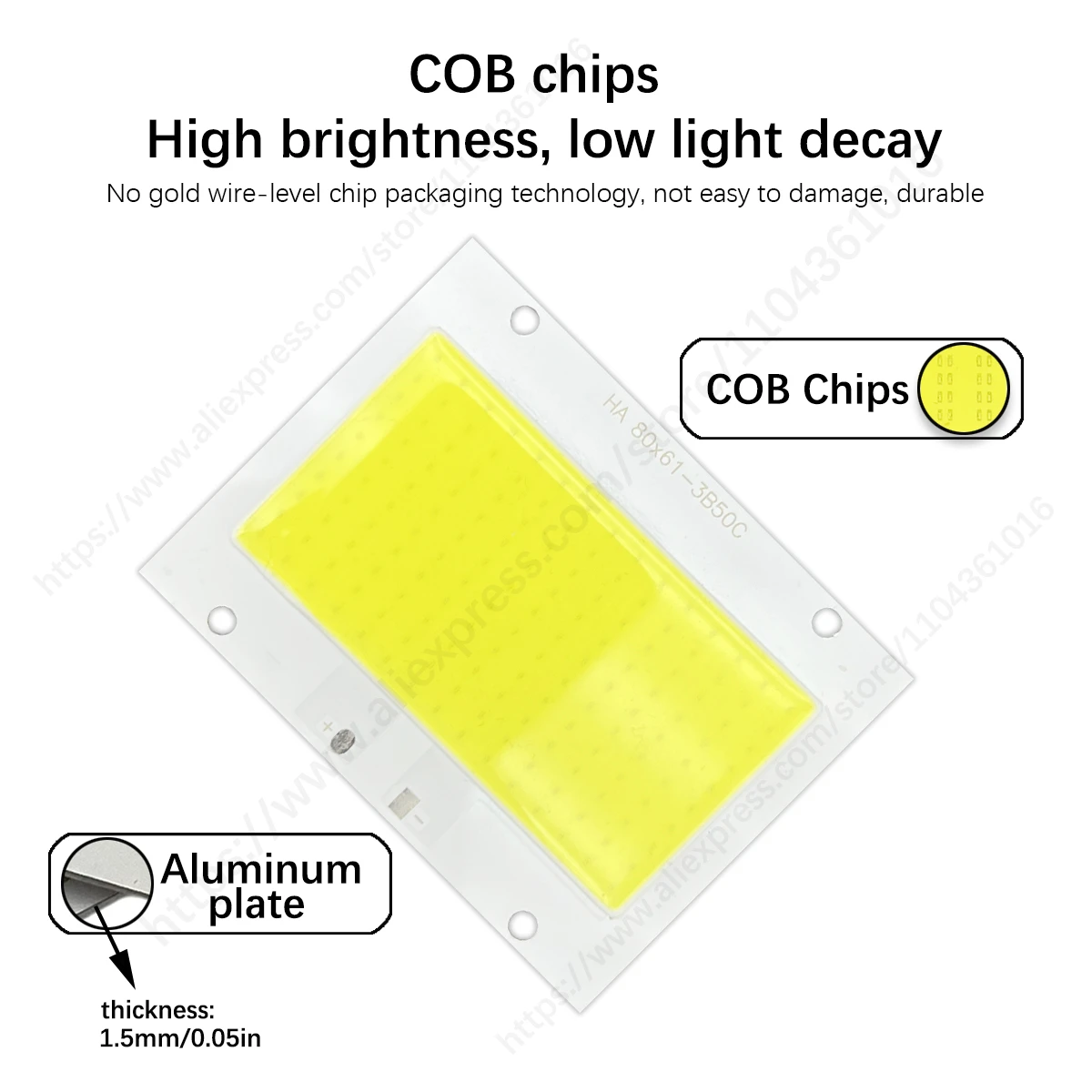 DIY wysokiej jasnej bieli do żarówki powodziowej źródło światła 50W 100W 150W 200W z diodą LED zasilania COB Chi