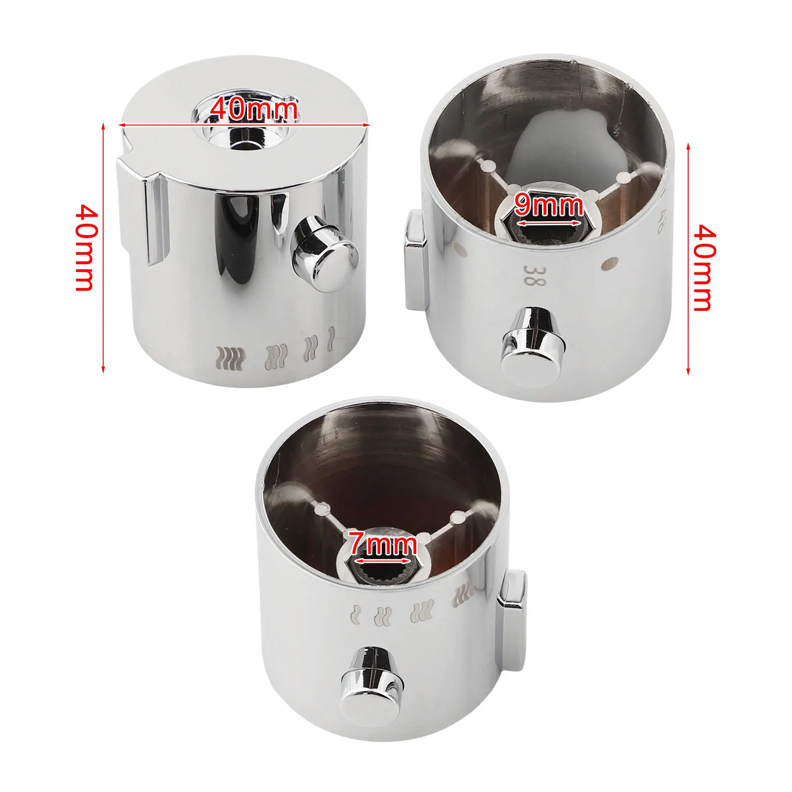 

Ручка контроля температуры душа для термостатического смесителя для ванны SMA, хромированная отделка, стопорное кольцо и установочный винт