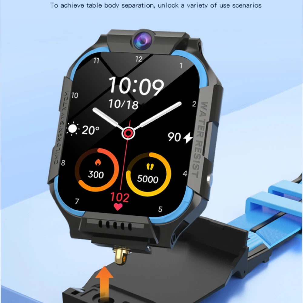 Reloj inteligente con tarjeta SIM 4G para niños, cámara de videollamada, GPS, reloj inteligente para niños, asistente de voz, pulsera impermeable para estudiantes, niños y niñas