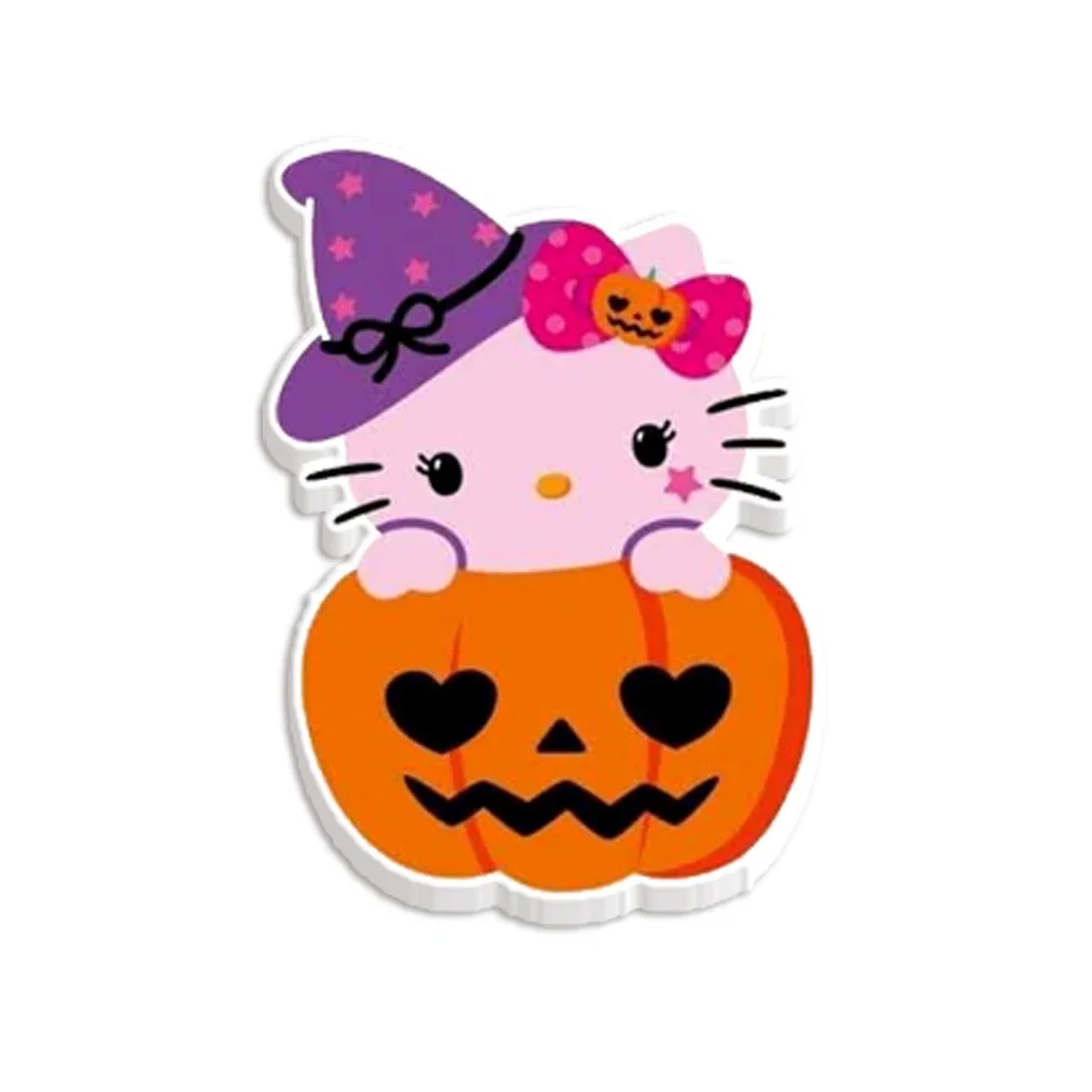 10 Pcs /Lot Mini Sanrio Happy Halloween Hello Kitty Pumpkin Planar Resin Flatbacks Cabochons For DIY Material Hairbow Centers