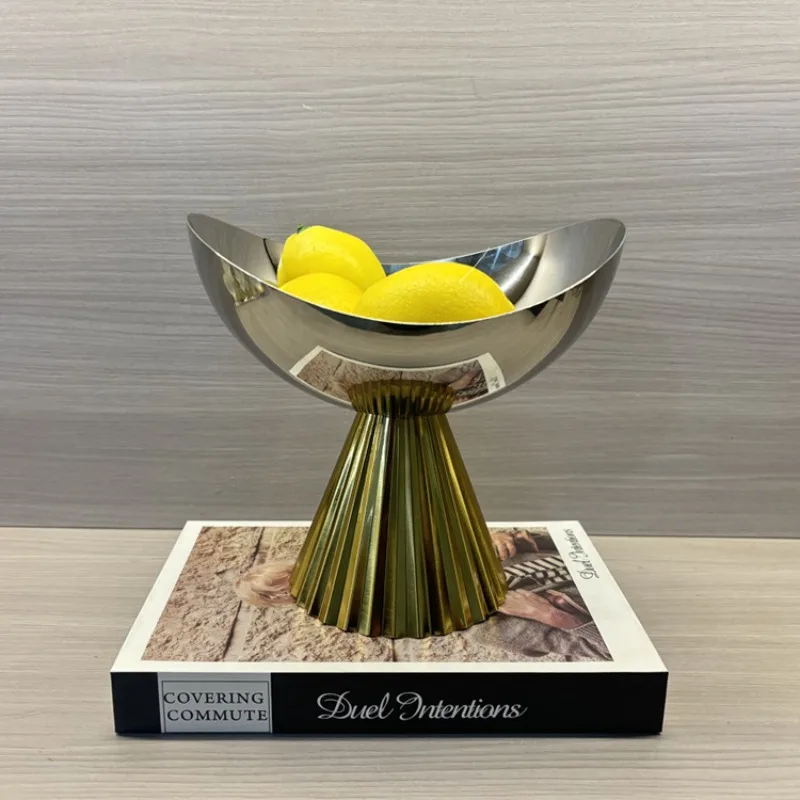 

Decorative Fruit Bowl Stainless Steel Fruits Bowls Aesthetic Modern Tray Elegant Luxury Living Room Trays Table Decorations