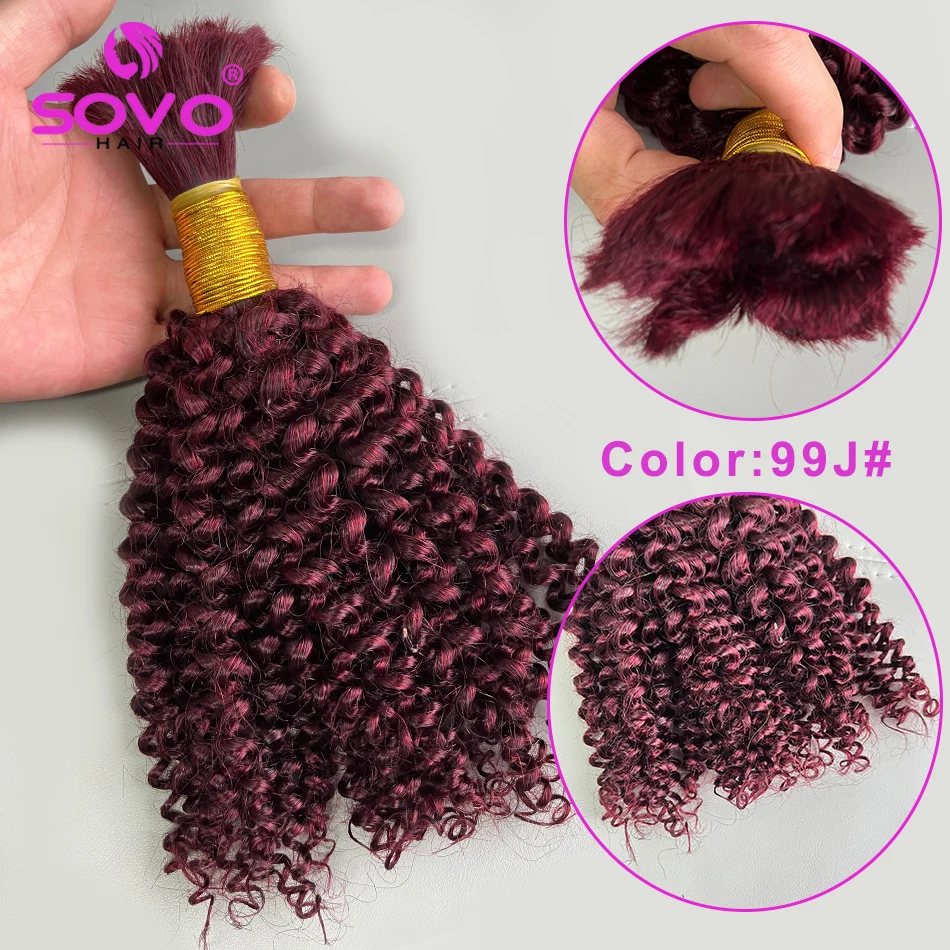 Kinky Curly Human Hair Bulk Highlight Blonde Braiding Remy Hair Weaving No Weft Mongolian Afro Curly Hair Bulks Extensions