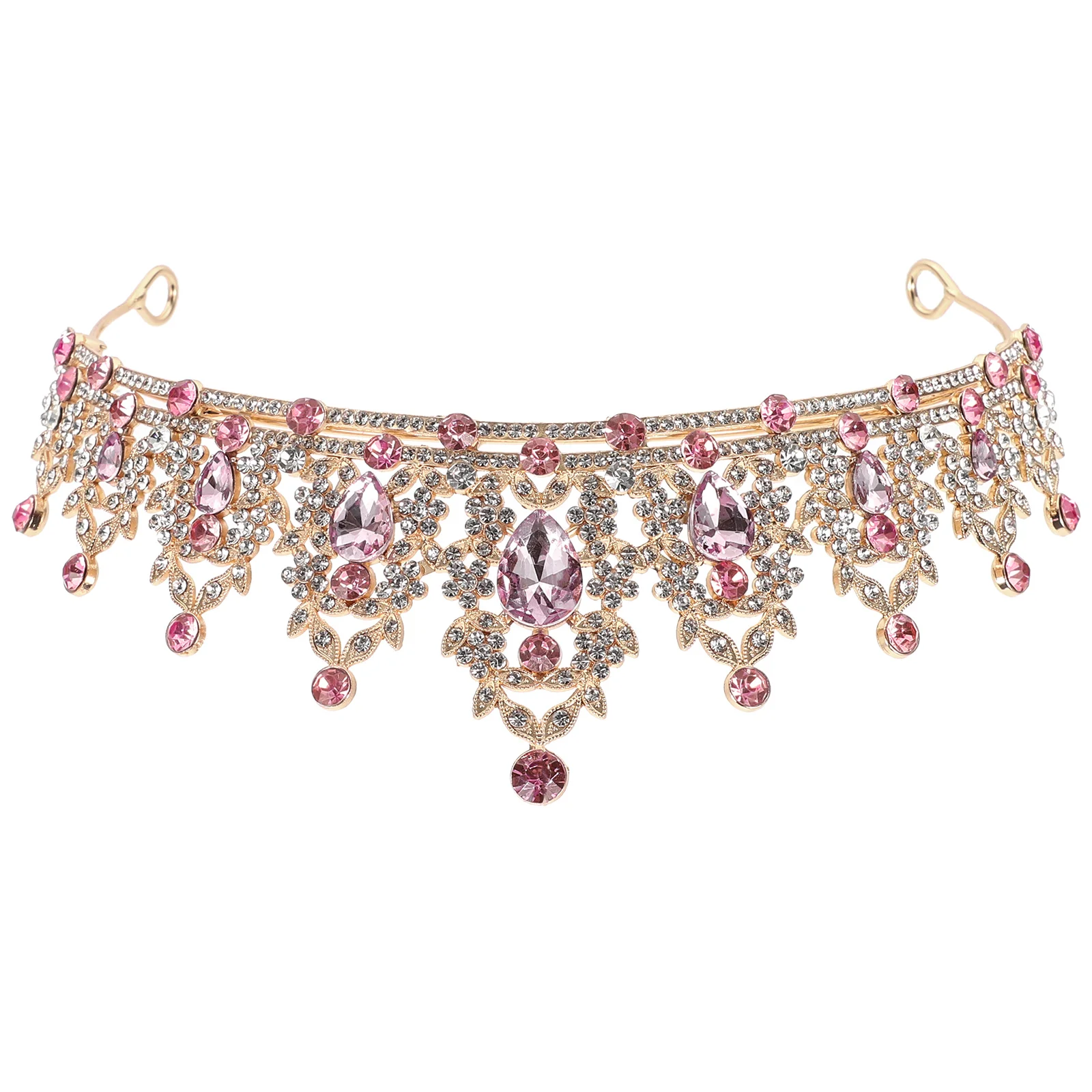 تاج تاج الزفاف من حجر الراين إكسسوار شعر الزفاف الأنيق للنساء لتزيين الحفلات الراقصة