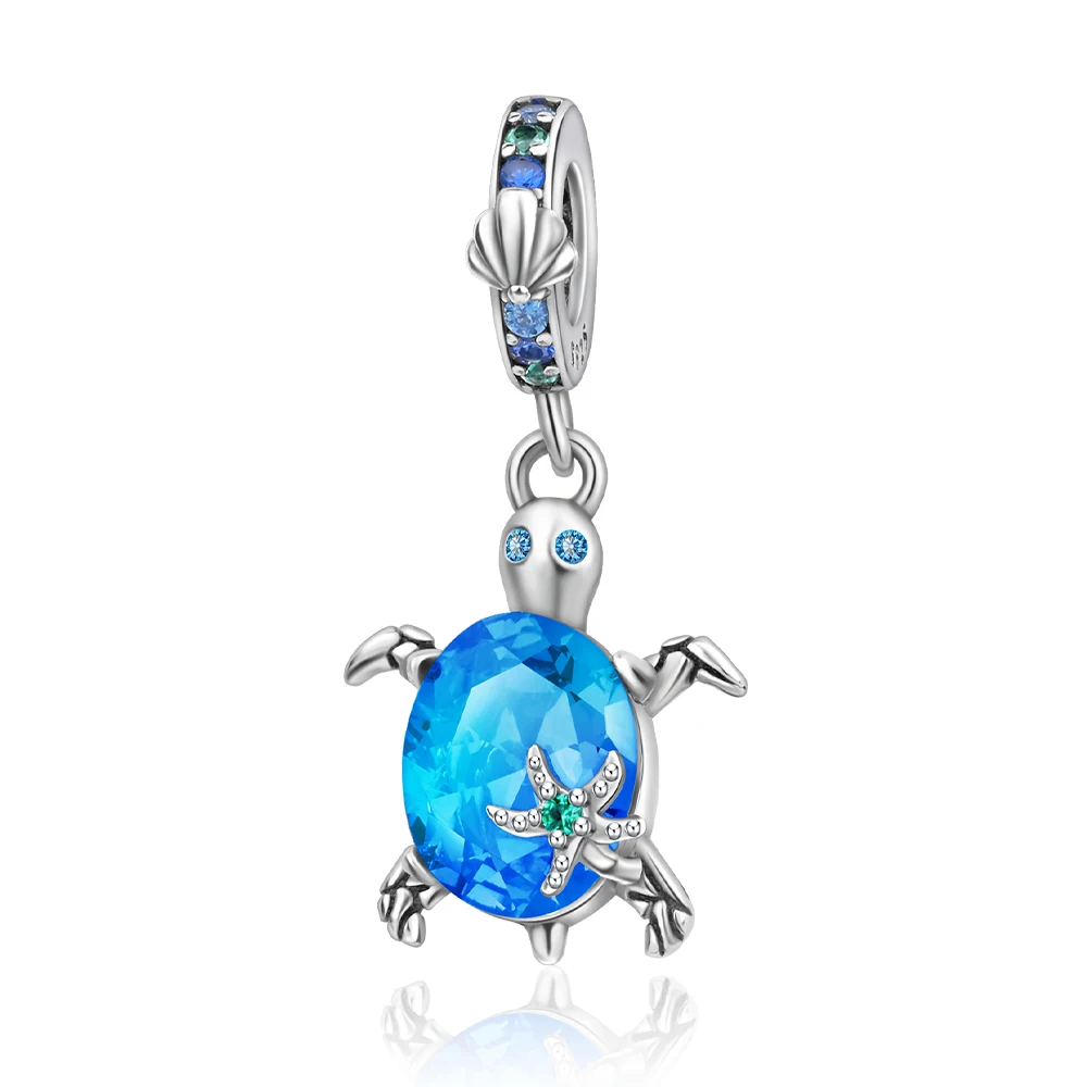 

Ahthen 925 Sterling Silver Hot Sale Bead Blue Sea Star Turtle Charm fit Snake Chain Bracelets Necklaces for Women Jewelry Making