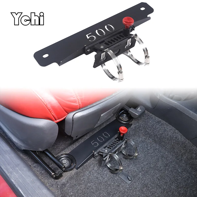 

For Fiat 500 2016-2024 Aluminum Alloy Black Front Passenger Seat Fire Extinguisher Bracket Car Modification Accessories