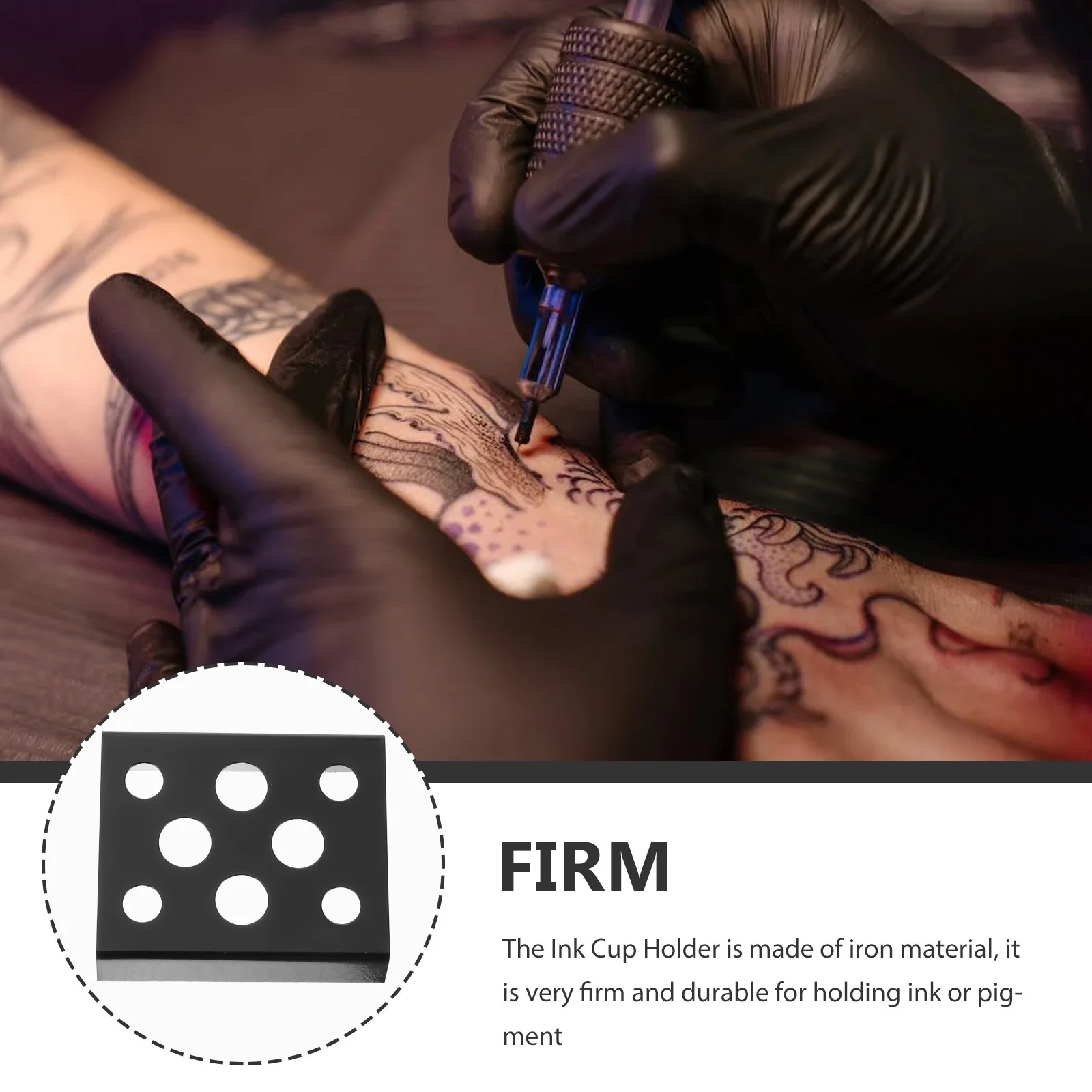 

Tattooing Ink Cup Holder Stand Durable Iron Material Different Size Holes Organizer Professional Home Use Accessory