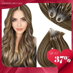 VeSunny Remy mikro döngü insan saçı postiş boncuklu postiş saç ipeksi yumuşak mikro halka saç uzantıları 1g/strand 50g