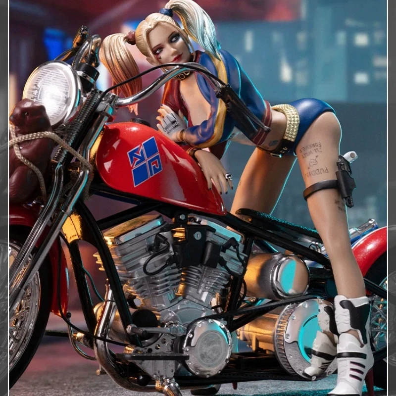 

Original Quinn 1/10 Scale Action Figure with Alloy Motorcycle Model Trendy ornament collection gift Anime & Game Figurines