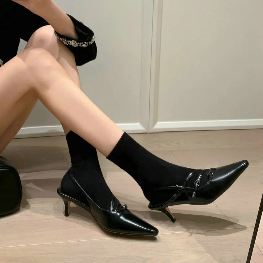 Call TAA-Escarpins à talons en cuir véritable pour femme, chaussures optiques temporelles, escarpins pour fête de mariage, printemps et été, taille 34-40, 2024