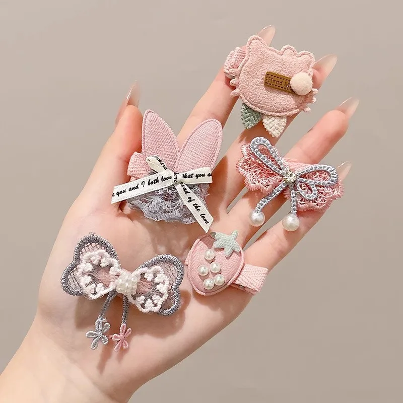 5Pcs Dog Hair Clips Puppy Hairpin Pet Cat Handmade Hairpin Pet Bow Hair Accessories Multicolor