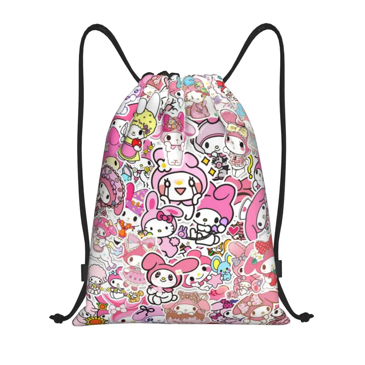 My Melody Drawstring Back Pack Bag Travel Storage Package Teenagers Beach Tote Bag School Sport Shoe Bag Portable