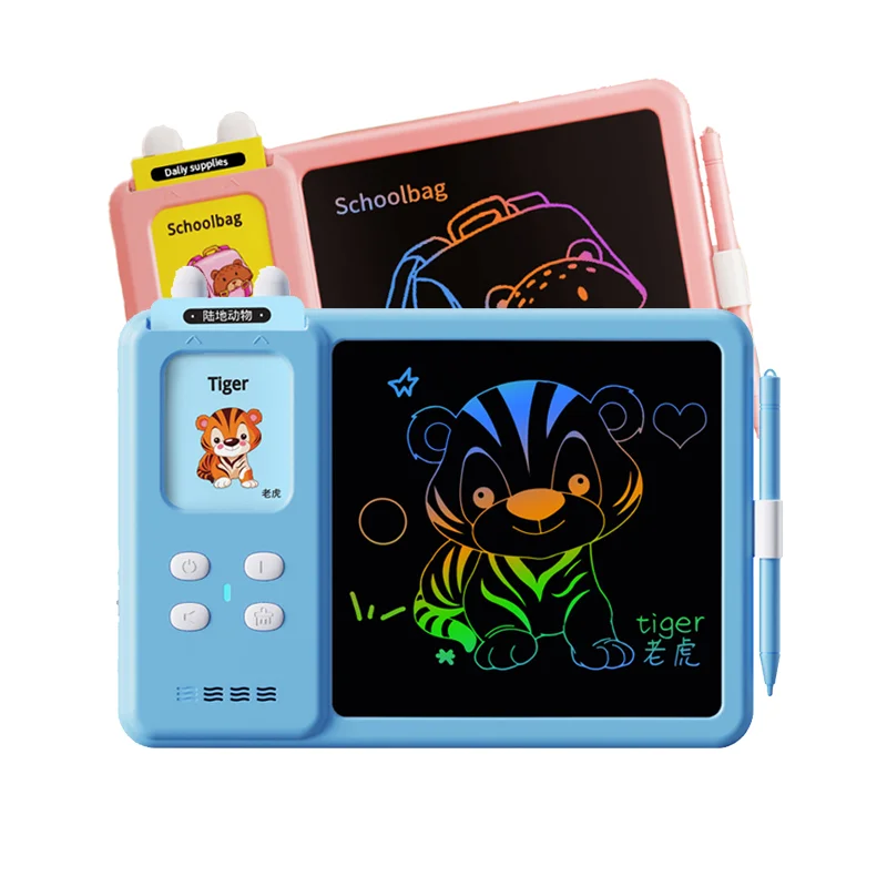 Educational Learning Talk Flash Cards Early Kids English Reading Audio Book Machine LCD Smart Card Writing Drawing Board Toy