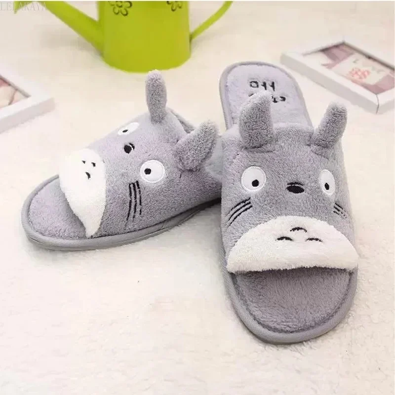 Comemore-Chinelos macios antiderrapantes bonitos dos desenhos animados para homens e mulheres, sapatos de casal de pelúcia, piso em casa, quarto,