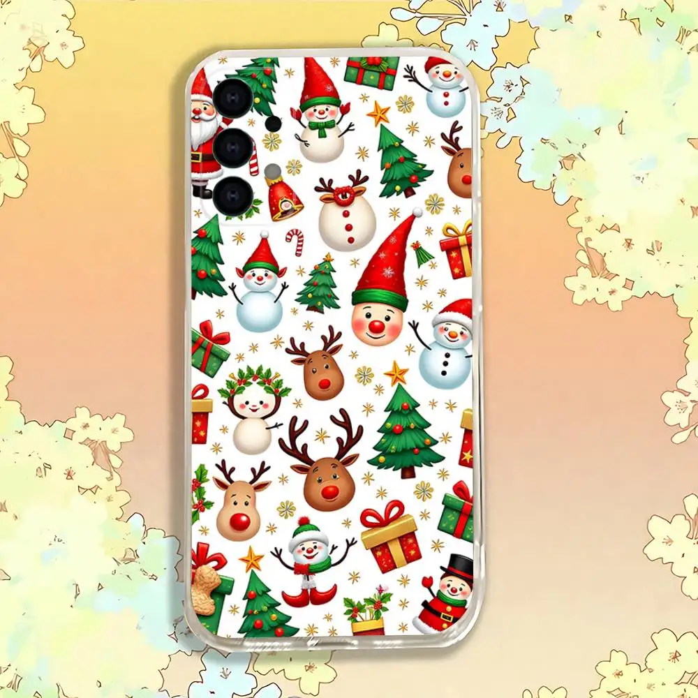 Funda de teléfono con regalos de Navidad de Papá Noel para Samsung S30,S25,S24,S23,S21,S22,S20,S10,5G,FE,lite,PIus, funda Ultra transparente