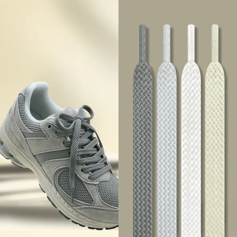 1 Pair Thick Woven Flat Shoelaces Solid Color Replacement Shoe Laces Retro Sneakers Casual Running Athletic Shoes Laces