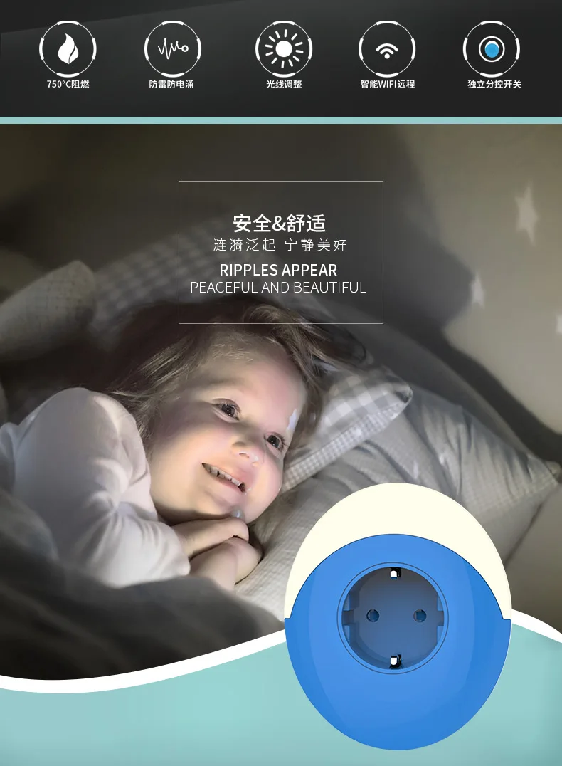 Smart Wifi  Night Light Plug EU AU JP UK US Adapter Color LED Light Homekit Socket Voice Control Works with Alexa Google Home