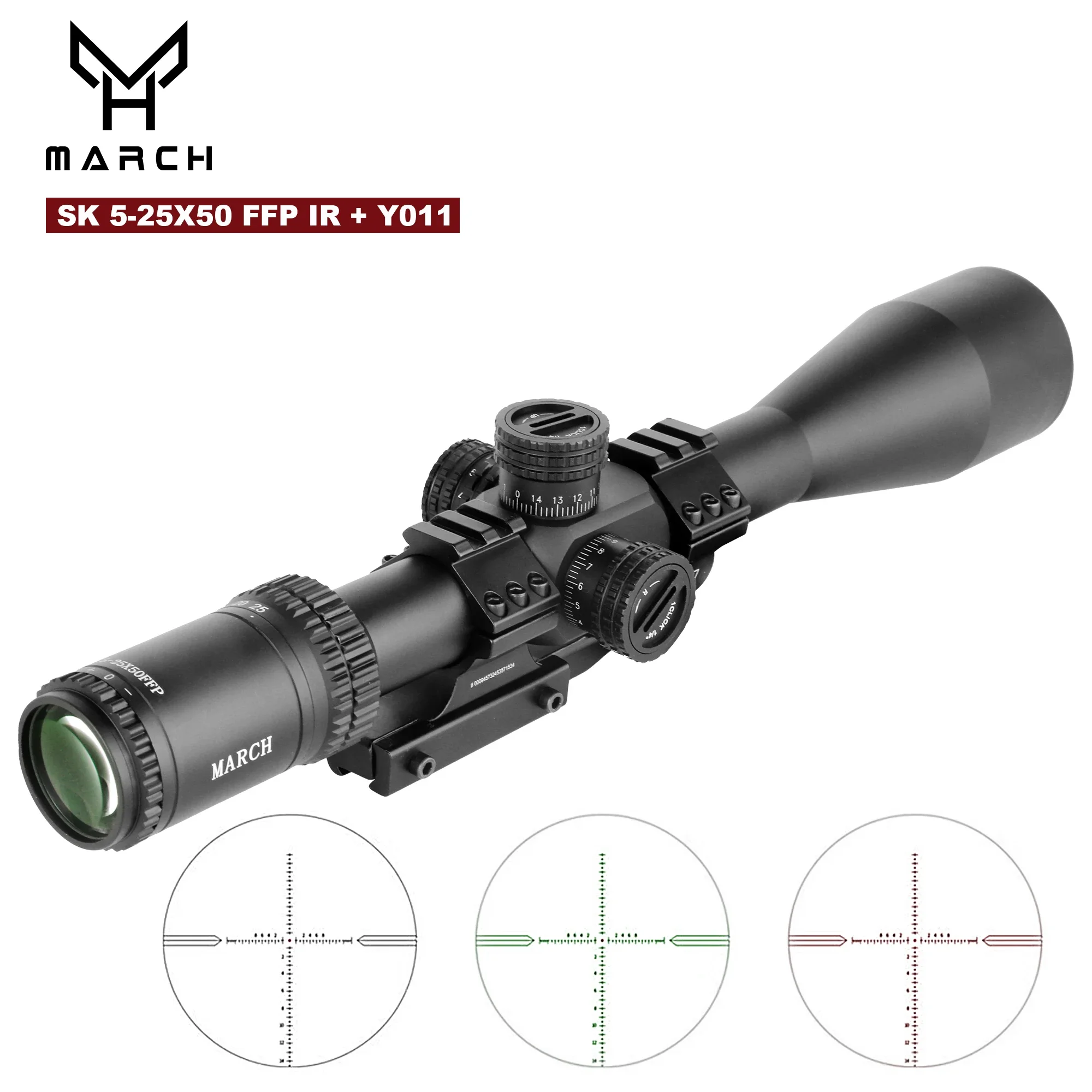 MARCH SK5-25X50 FFP IR Tactical Riflescope for Rifle Hunting Optical Collimator Airsoft Airgun Sight with Etched Glass view 4