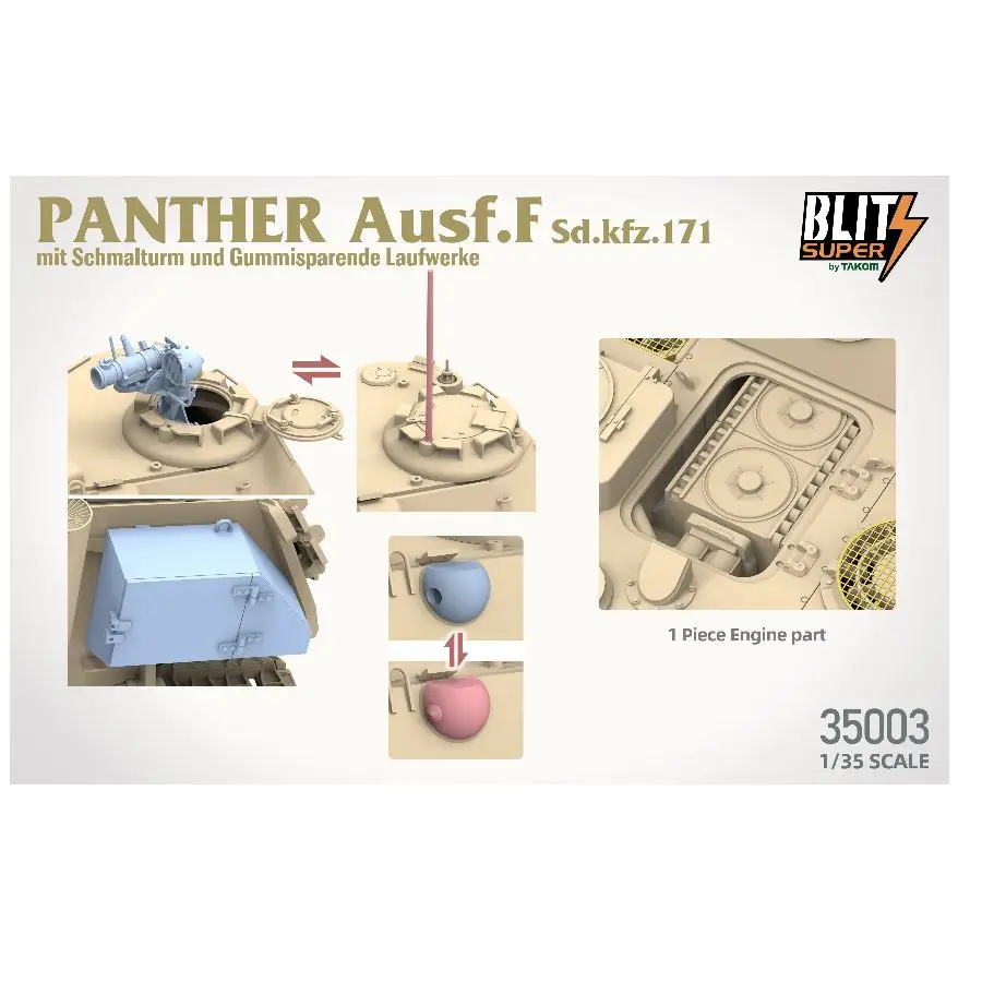 DIY Assemble Panther Ausf.F Schmalturm Sd.Kfz.171 Medium Tank Takom 35003 1/35 Scale Armor Hobby Kit
