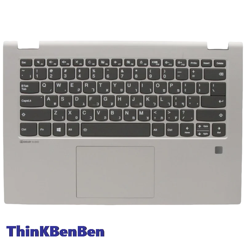 

HB Hebrew Israel Grey Keyboard Upper Case Palmrest Shell Cover For Lenovo Ideapad C340 14 Flex 14 14API 14IML 14IWL 5CB0S17451