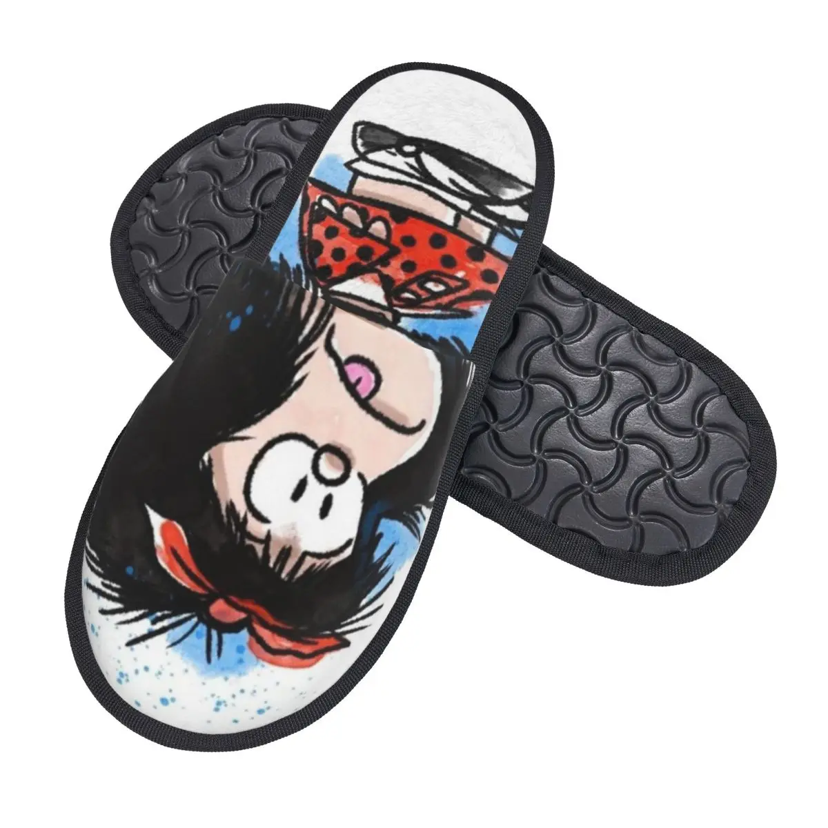 Pantofole da casa personalizzate Mafaldas divertenti anime da donna in morbida memory foam slip on scarpe da pantofola da hotel