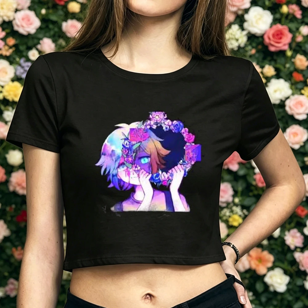 Omori crop top female gothic cute clearance sales dollette gyaru tshirt baddie summer goth