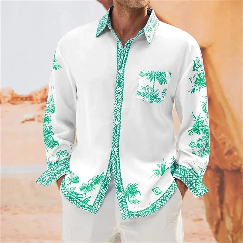 Camisa de manga larga de estilo callejero para hombre, camisa de un solo pecho con colores contrastantes, MB12