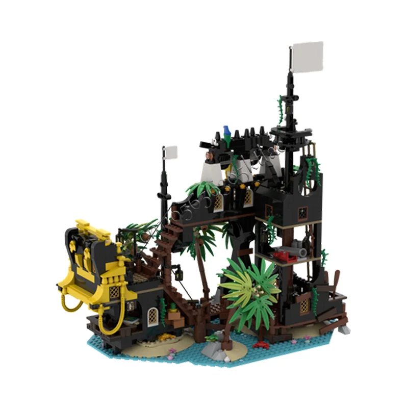 1191 PCS Island Fortress Building Blocks Set Creative Architecture With Vivid Scene Decoration Model Display Toy For Kids Gifts