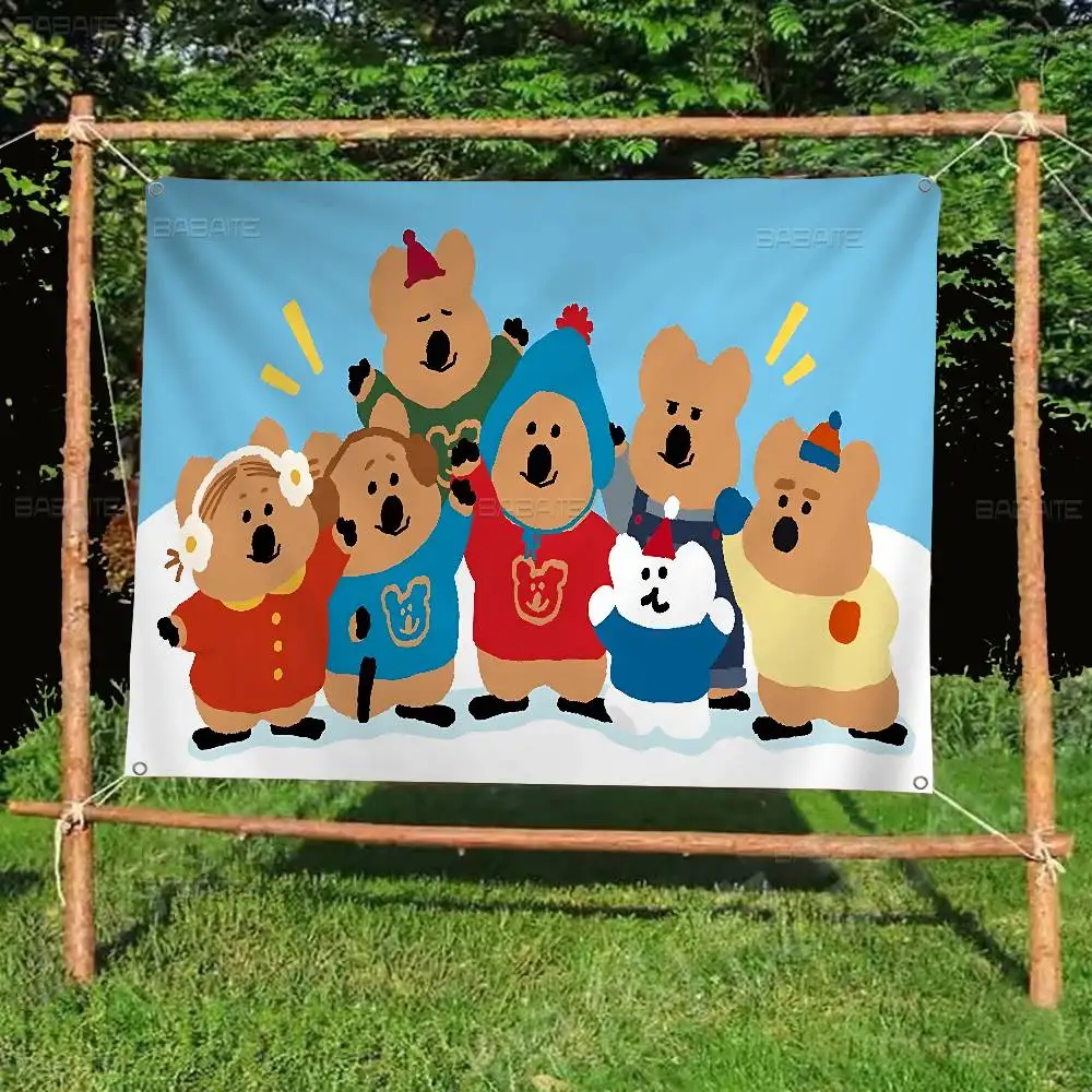 Cute D-Dinotaeng Anime Chart Flag for Living Room Home Dorm Decor Art Home Decor Banner