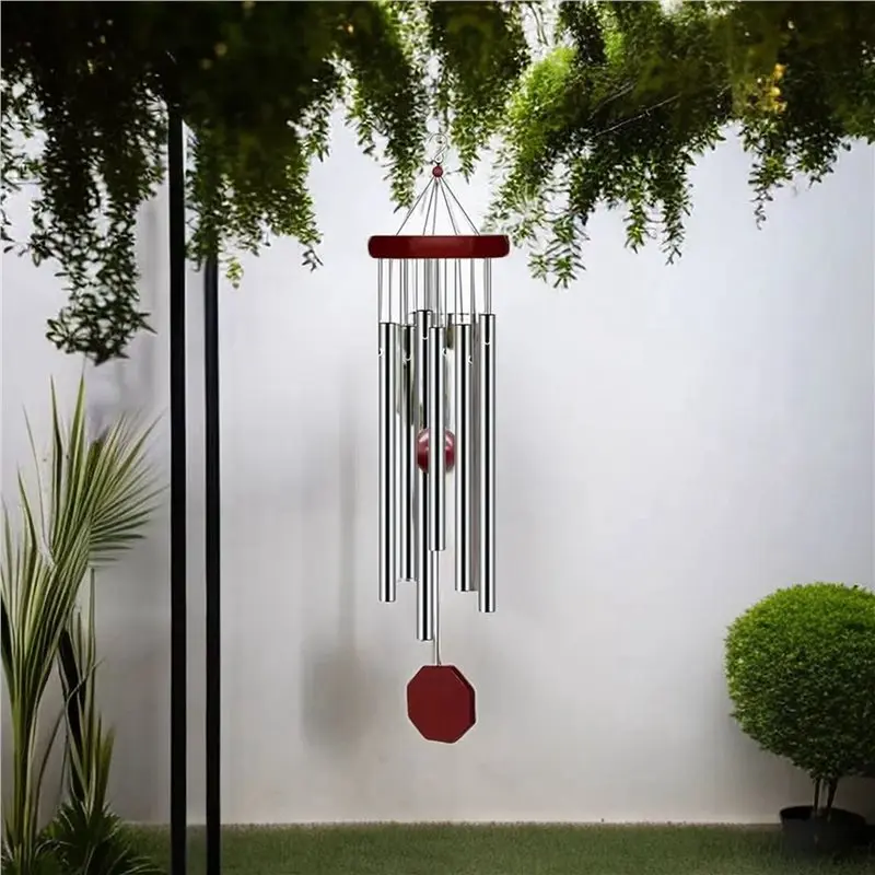 VEHO-4 Pack Pgzsymemorial Wind Chimes Outdoor Large Deep Tone, Elegant Sympathy Wind-Chime Personalized With 6 Tuned Tubes