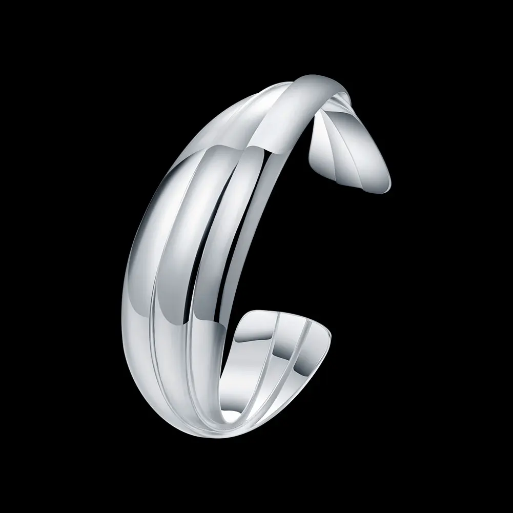 

Fashion Hot 925 Stamp Silver Color Retro Weave Bangles for Women Bracelets Fine Jewelry Lady Wedding Party Christmas Gifts