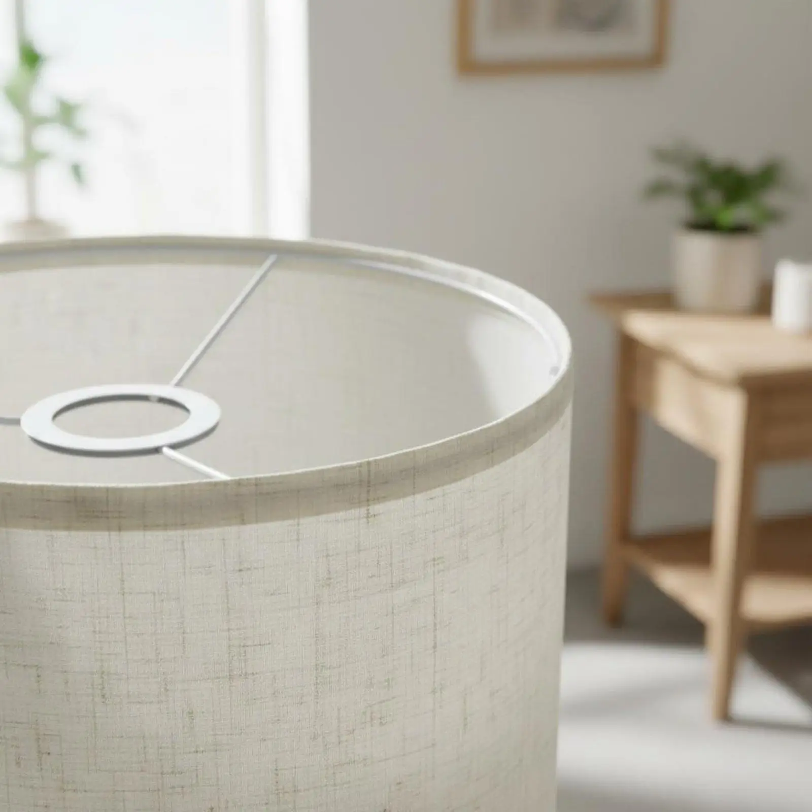 Modern Linen Lampshade Removable Drum Light Cover for Cozy Bedside Lamps and Reading Corner Decor