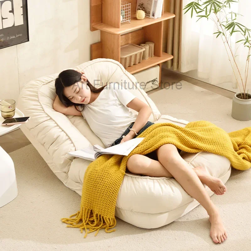 Cum Bed Simple Bean Bag Sofa Reclinable Lazy Ergonomic Relax Bean Bag Sofas White Floor Puf De Asiento Free Shipping Furniture