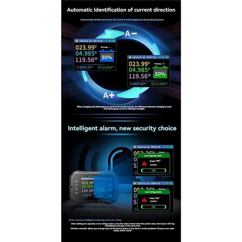 ABLA-KM140F واي فاي كولوم متر 400A فولت مقياس التيار الكهربائي الطاقة RV اختبار قدرة البطارية مونيتو لجميع البطاريات #3