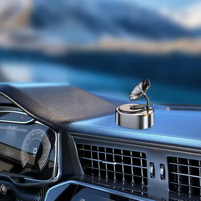 Solar Air Freshener Car Solar Power Aromatherapy Diffuser Fragrance Diffuser Rotating Phonograph Decor For Interior Dashboard