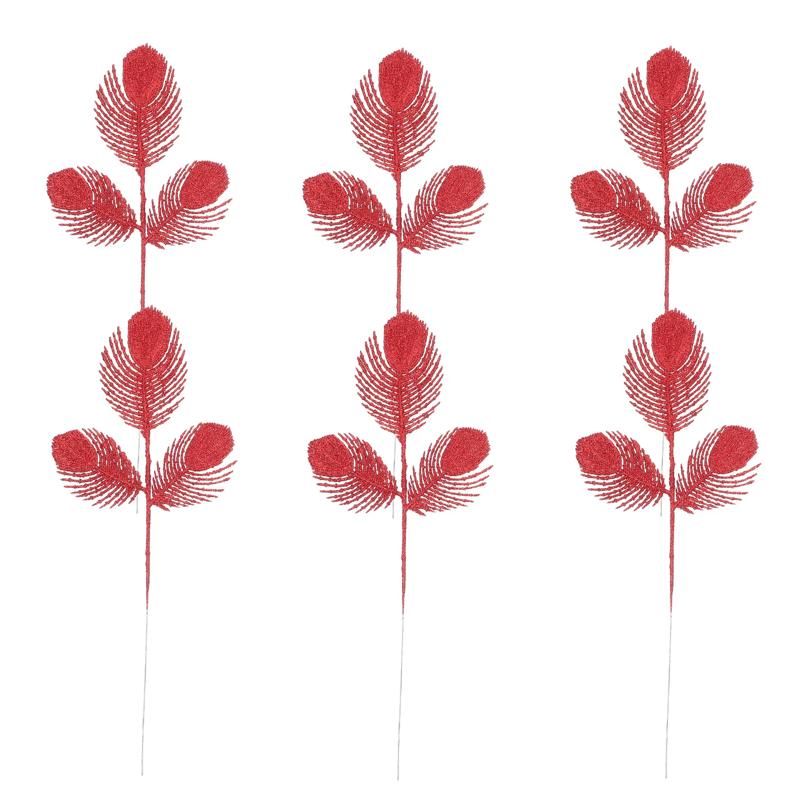 

6Pcs Christmas Tree Decoration Ornaments Simulation Leaves for Home Window Door Party Xmas Decorative Branch Pendants