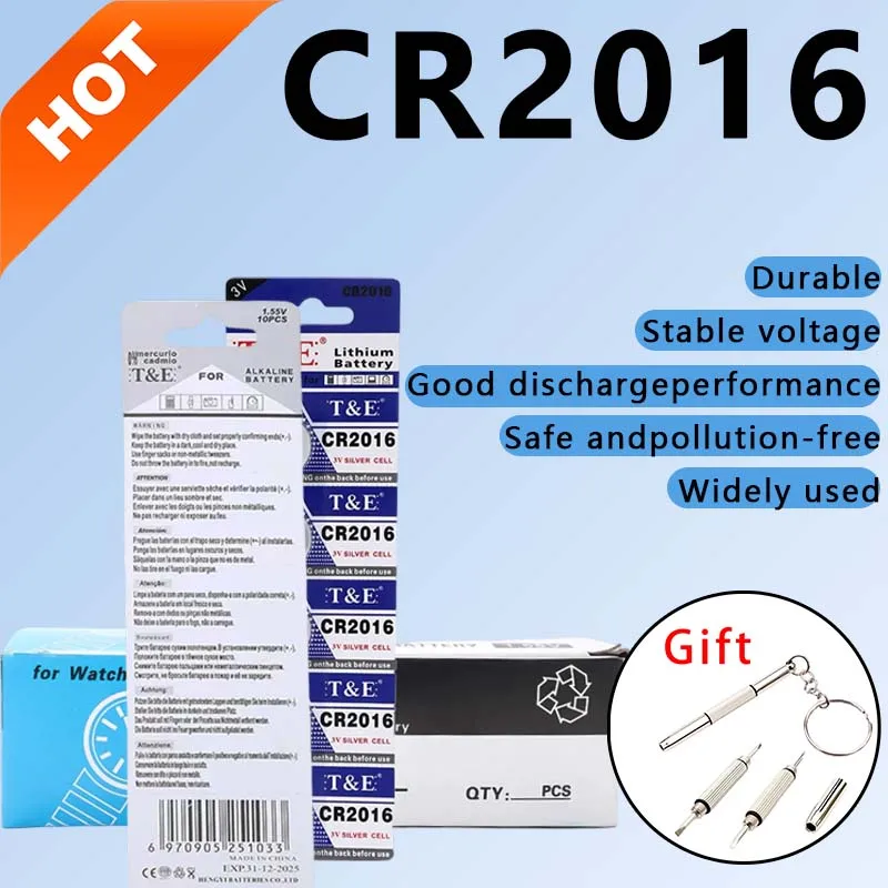 75mAh CR2016 Coin Cells Batteries CR 2016 DL2016 BR2016 LM2016 ECR2016 3V Lithium Button Battery For Watch Remote Key