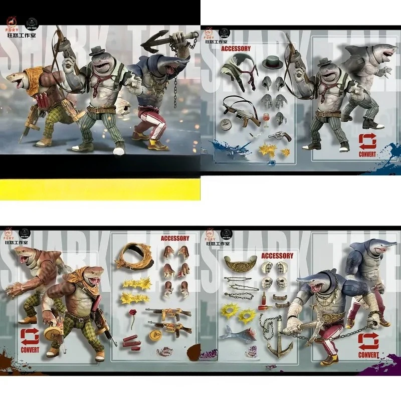 

Special，1/12Abyss Power Shark Fish White hark Lion Doll, Crazy Series, in stock and ready for delivery.