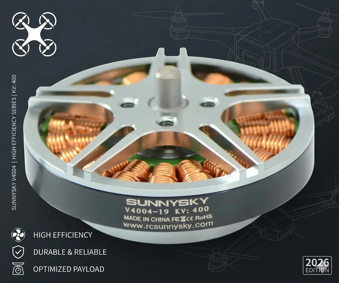 High Efficiency Brushless Motor SunnySky V4004 300KV 400KV for Long Endurance RC Drone Multirotor  Propulsion Power Sys
