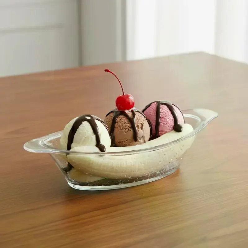 Banana Split Bowls Acrylic Serving Plates Food Storage Container Serving Dish