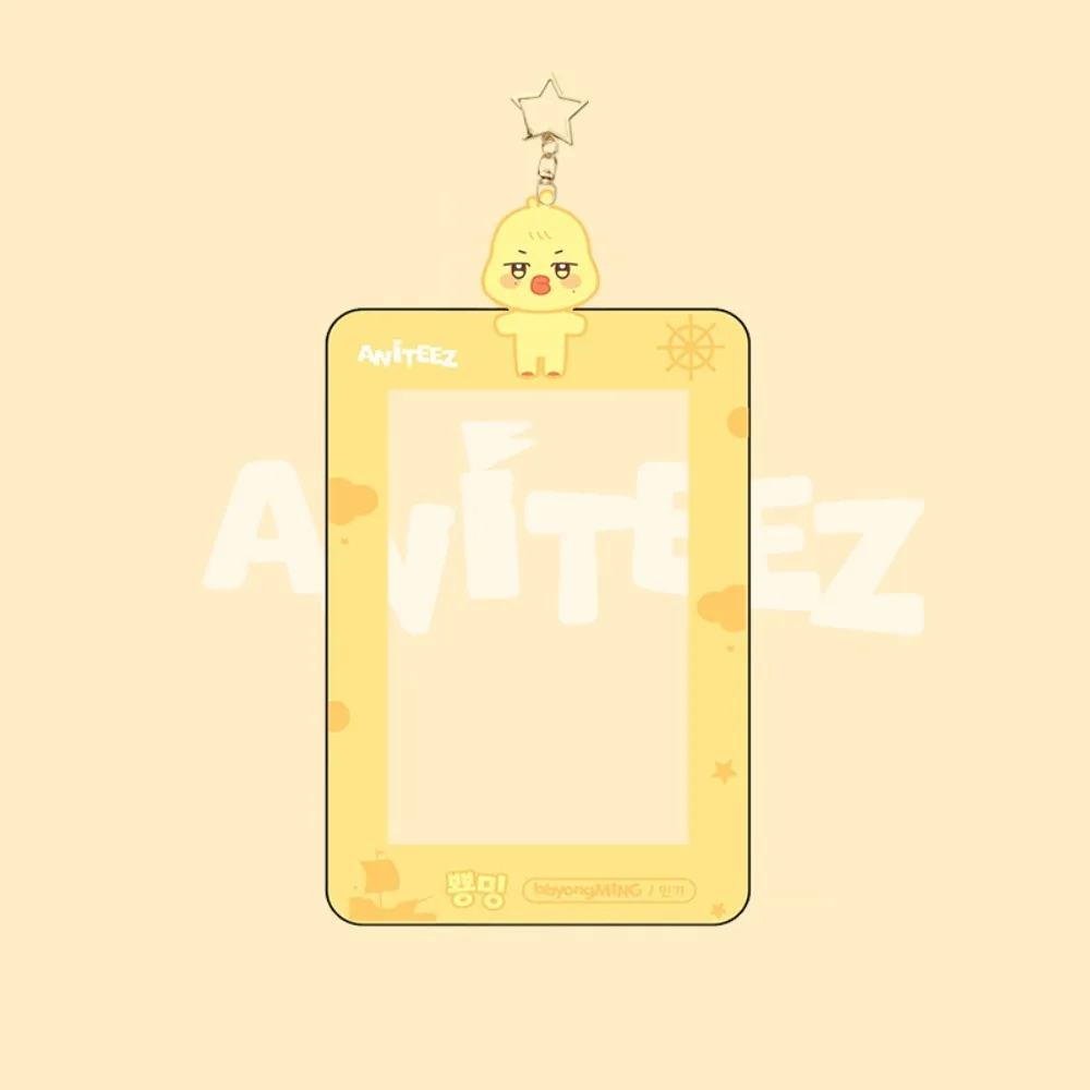 KPOP Photocard Holder Ateez Aniteez Photo Card Holders Keychain Hongjoong Seonghwa Yunho Yeosang San Mingi Wooyoung Card Sleeve