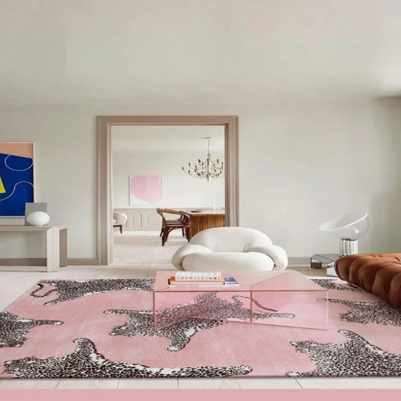 

Light Luxury Rugs for Bedroom Leopard Print Living Room Decoration Plush Carpet Home Thick Rug Large Area Fluffy Soft Floor Mat