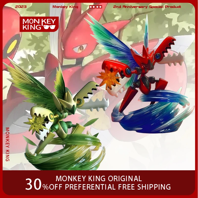 

In Stock Pokemon Figure Scizor Heterochromatic Anime Collectible Model Desktop Ornament Decorations Holiday Gift Children Toys