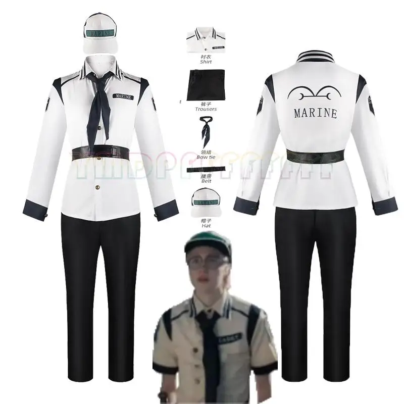 Anime Segel-Abenteurer Marineanzug Cosplay Hemd Hose Krawatte Gürtel Hut Halloween Ostern Fantasy Karneval Kostüm