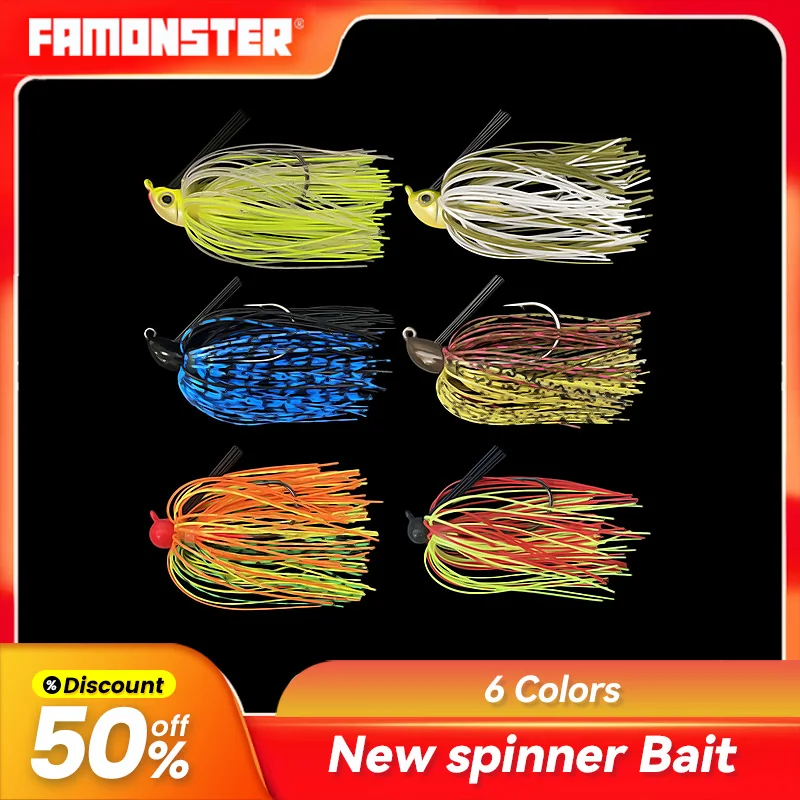 

Famonster Fishing Lure spinner bait weedless Buzzbait wobbler walleye Metal Hard Spinner Swivel Tackle Hook Pike Bass Winter