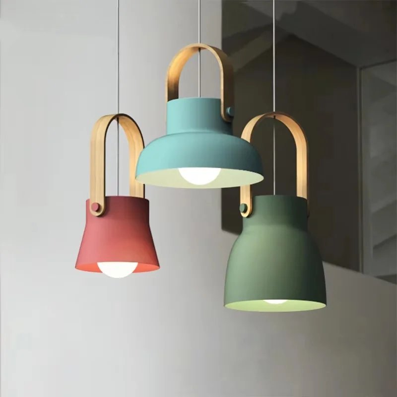 Nordic Minimalist Macaron Color Creative Pendant Light Restaurants Study Bedroom Headboards Coffee Shops Decorative Chandeliers
