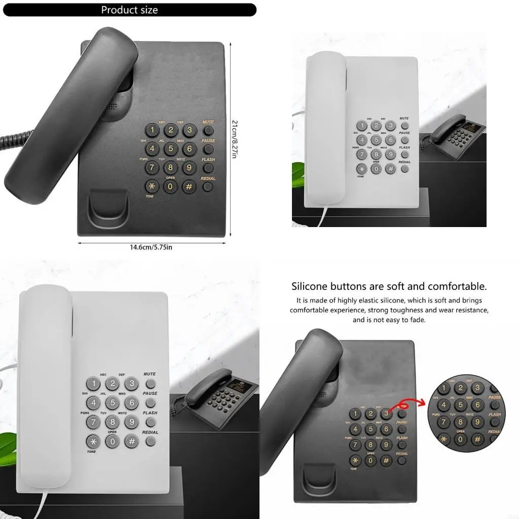 193A Wall Mount Corded Landline Phone Big Button Household Hotel Business Desktop