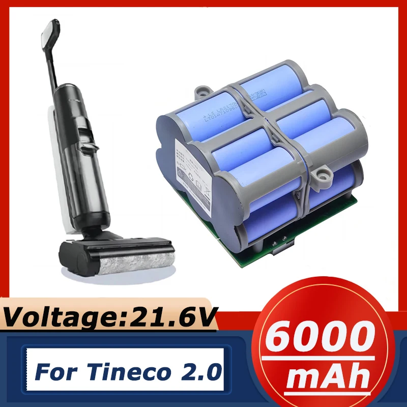 

New 21.6V 6000mAh Replacement Battery For Tineco FLOOR ONE 2.0 S5 PRO 2 S5 Smart S5 Steam Floor Scrubber Accessories Parts